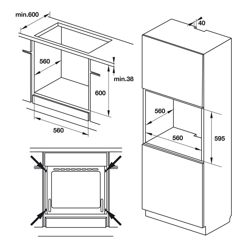 Hafele 535.02.611 – Lò nướng âm tủ kính đen, 3 lớp cách nhiệt, vệ sinh hơi nước, màn hình LCD 6 Lò nướng Hafele 535.02.611