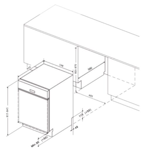 Máy rửa bát độc lập Eurosun SMS81EU19EB Serial 7+, màu inox đen, 15 bộ, lắp đặt miễn phí 11 may rua bat eurosun sms81eu19eb 1