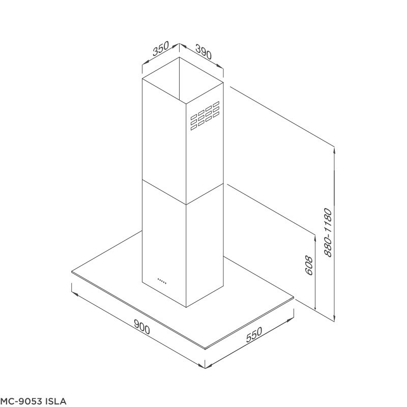 Malloca – Máy hút khói khử mùi MC-9053 ISLA, treo độc lập, công suất hút mạnh 850 m³/h 7 Malloca – Máy hút khói khử mùi MC-9053 ISLA, treo độc lập, công suất hút mạnh 850 m³/h - Ảnh 5