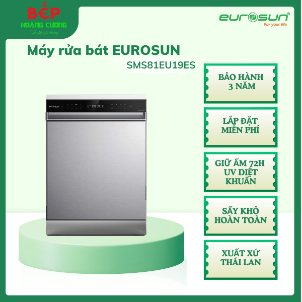 Máy rửa bát độc lập Eurosun SMS81EU19ES Serial 7+, 15 bộ, sấy khô hiệu quả 3 Máy rửa bát độc lập Eurosun SMS81EU19ES Serial 7+, 15 bộ, sấy khô hiệu quả