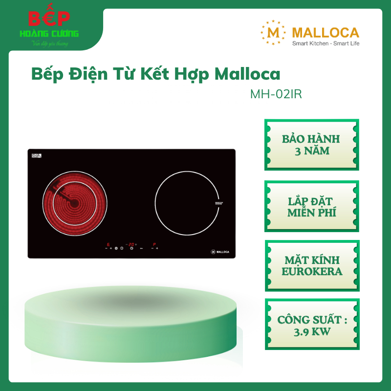 Malloca – Bếp Điện Từ MH-02IR, 2 vùng nấu, điều khiển cảm ứng hiện đại, mặt kính Eurokera bền đẹp 3 Malloca – Bếp Điện Từ MH-02IR, 2 vùng nấu, điều khiển cảm ứng hiện đại, mặt kính Eurokera bền đẹp