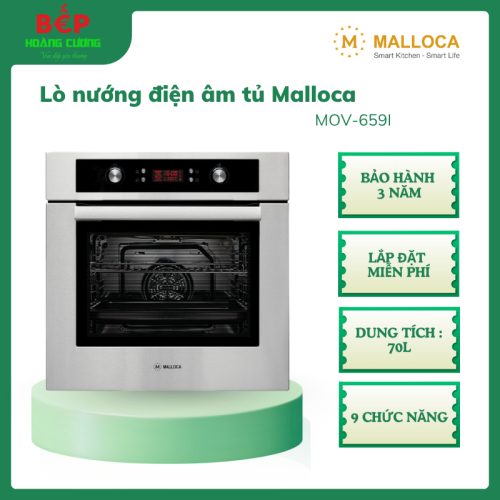 Lò Nướng Âm Tủ 70L Malloca MOV-659I – Hiện Đại, 9 Chức Năng, LCD Hiển Thị, Quạt Tản Nhiệt