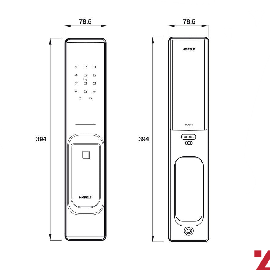 Khóa Điện Tử PP8100 Hafele 912.20.261, Dành cho cửa độ dày 38 - 60mm, Kết nối App 6 Khóa Điện Tử PP8100 Hafele 912.20.261, Dành cho cửa độ dày 38 - 60mm, Kết nối App - Ảnh 4