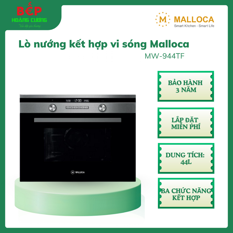 Malloca MW-944TF - Lò Nướng Kết Hợp Vi Sóng – 44L, Mặt Kính Đen, LED Hiển Thị, Thiết Kế Sang Trọng 3 Malloca MW-944TF - Lò Nướng Kết Hợp Vi Sóng – 44L, Mặt Kính Đen, LED Hiển Thị, Thiết Kế Sang Trọng