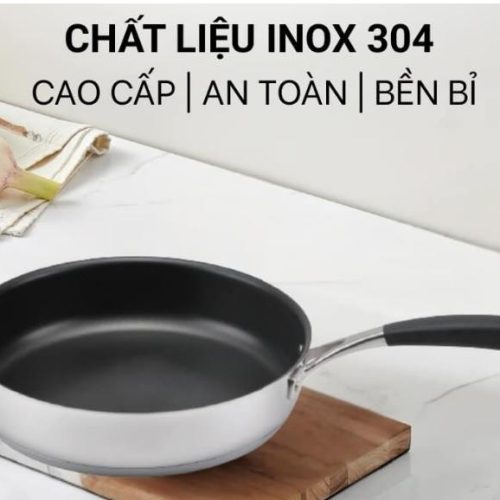 Malloca Chảo Chống Dính Inox Cao Cấp SA-02 - Kích thước 26CM, Dáy chảo dày 3 lớp 11 vn 11134207 820l4 mfktknc27xmxba