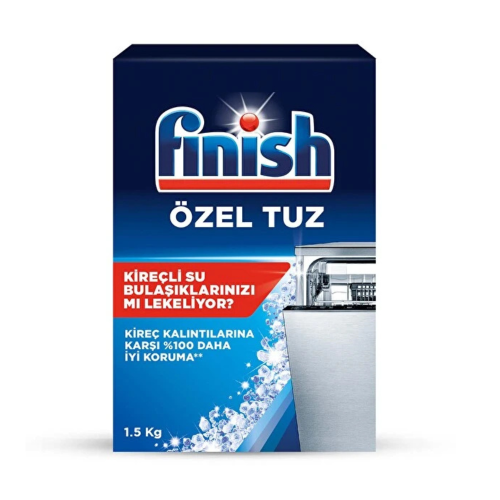 Finish – Muối Hộp 1.5kg chuyên dụng cho máy rửa bát – Ngăn cặn vôi – Giúp chén đĩa sạch bóng