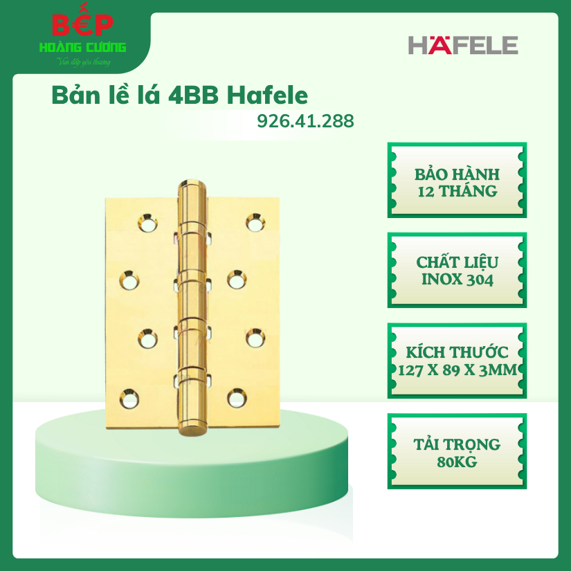 Hafele 926.41.288 – Bản lề lá 2 vòng bi, chịu lực 80Kg, phù hợp thân khóa DIN trái và phải 3 Bản Lề Lá 2 Vòng Bi 80Kg Hafele 926.41.288, Thiết Kế Hiện Đại, Tần Suất Sử Dụng Cao