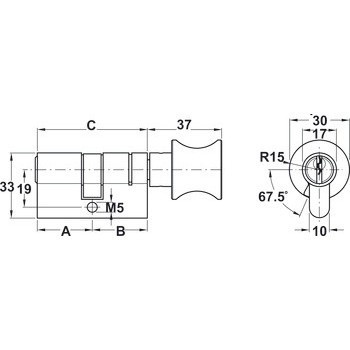 Hafele 916.64.922 ruột khóa 1 đầu vặn 1 đầu chìa, 66mm, vật liệu đồng thau, lắp đặt dễ dàng. 7 Hafele 916.64.922 ruột khóa 1 đầu vặn 1 đầu chìa, đồng thau PVD đen mờ