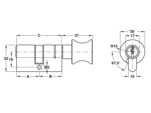 Ruột khóa Hafele 916.96.307, chất liệu đồng thau, đầu vặn oval, bảo vệ chống khoan và cạy, dễ dùng 13 Ruột khóa 1 đầu chìa, 1 đầu vặn Hafele 916.96.307, 60mm Đồng thau
