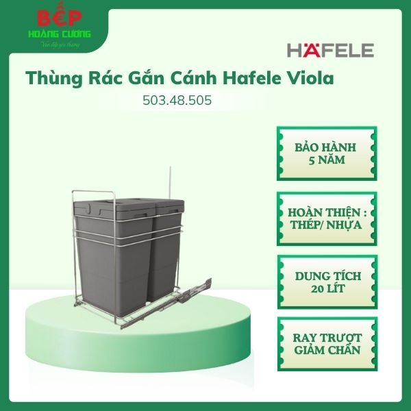 Thùng Rác Gắn Cánh Hafele Viola 503.48.505 - bảo hành 5 năm 3 Thùng Rác Gắn Cánh Hafele Viola 503.48.505 - bảo hành 5 năm