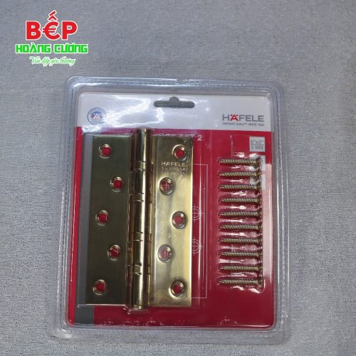 Hafele 489.05.028 – Bản lề lá 4 vòng bi, inox 304, cánh bướm, hoàn thiện đồng PVD, dùng cho cửa gỗ 10 Bản Lề Lá 4 Vòng Bi Hafele 489.05.028