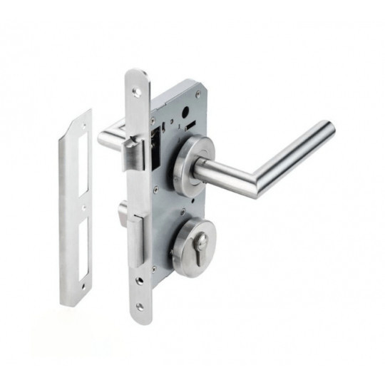 Hafele 489.10.660 – Bộ khóa cửa vệ sinh inox 304, tay nắm bền chắc, phù hợp cửa dày 45mm 4 Bộ khóa tay nắm cửa vệ sinh Hafele 489.10.660