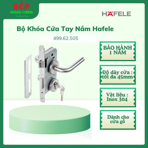 Hafele 499.62.505 – Bộ khóa cửa tay nắm chụp DIY Inox 304, chất liệu cao cấp, vận hành mượt mà