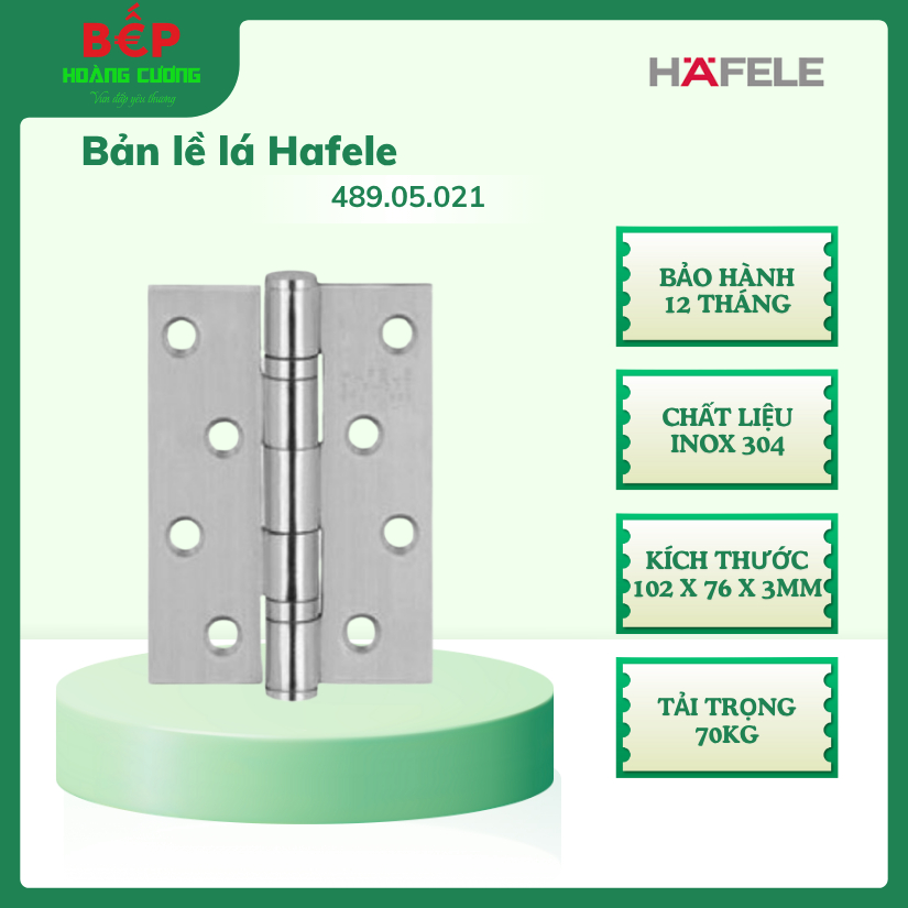 Hafele 489.05.021 – Bản lề lá 2 vòng bi, Inox 304, tải trọng 70Kg, hoàn thiện inox mờ 3 Hafele Bản lề lá 2 vòng bi 70Kg 489.05.021 – Hàng chính hãng – Inox 304 – Bền đẹp, trơn tru khi mở