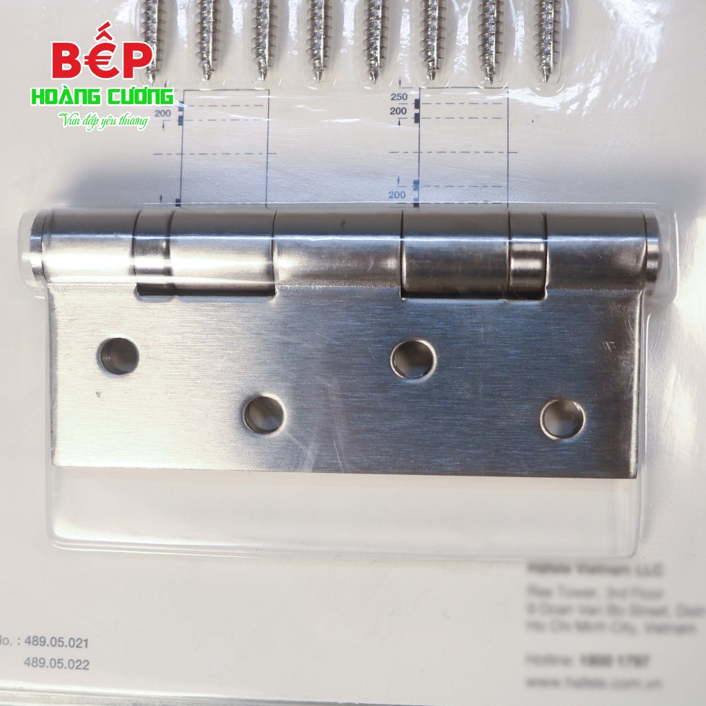 Hafele 489.05.021 – Bản lề lá 2 vòng bi, Inox 304, tải trọng 70Kg, hoàn thiện inox mờ 6 Hafele Bản lề lá 2 vòng bi 70Kg 489.05.021 – Hàng chính hãng – Inox 304 – Bền đẹp, trơn tru khi mở