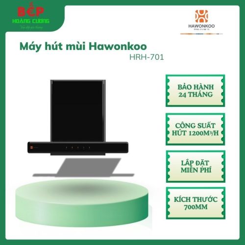 Hawonkoo Máy Hút Mùi HRH-701 – Hàng Chính Hãng – Hút Mạnh, Ít Ồn – Bảo Vệ Quá Tải & Áp