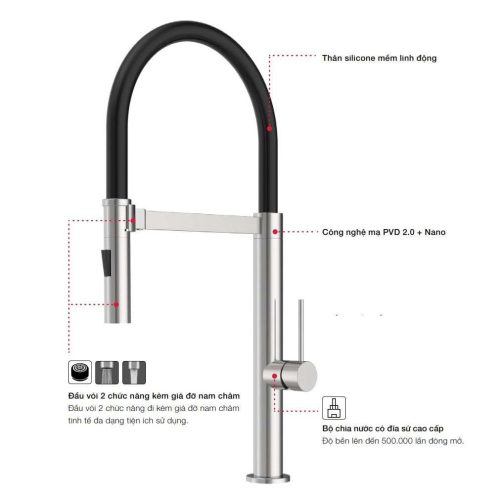 Hafele Vòi Rửa Chén 570.85.051 SUS304 HT24-SH1F527 – Chrome Mờ – 2 Đường Nước Nóng/Lạnh – Chính Hãng 10 vn 11134207 820l4 mg97v252q9e403