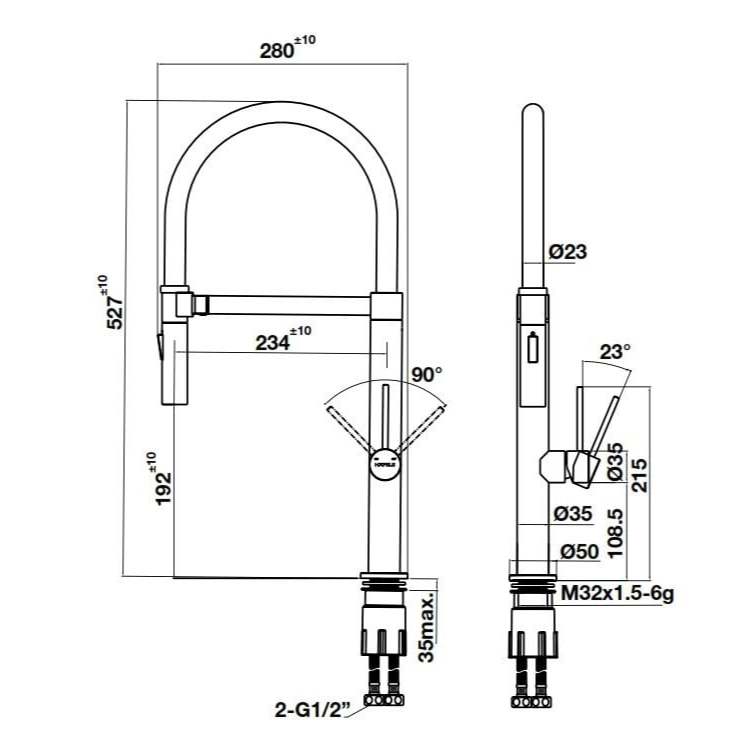 Hafele Vòi Rửa Chén 570.85.051 SUS304 HT24-SH1F527 – Chrome Mờ – 2 Đường Nước Nóng/Lạnh – Chính Hãng 8 Hafele Vòi Rửa Chén 570.85.051 SUS304 HT24-SH1F527 – Chrome Mờ – 2 Đường Nước Nóng/Lạnh – Chính Hãng - Ảnh 6
