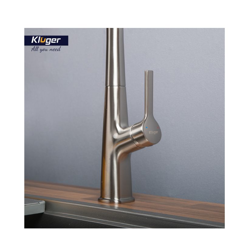 Vòi rửa bát dây rút thế hệ mới Kluger RAIN Series KLF0018S, Xoay 360 độ, 03 chế độ phun nước 7 Bề mặt Kluger KLF0018S có dây rút
