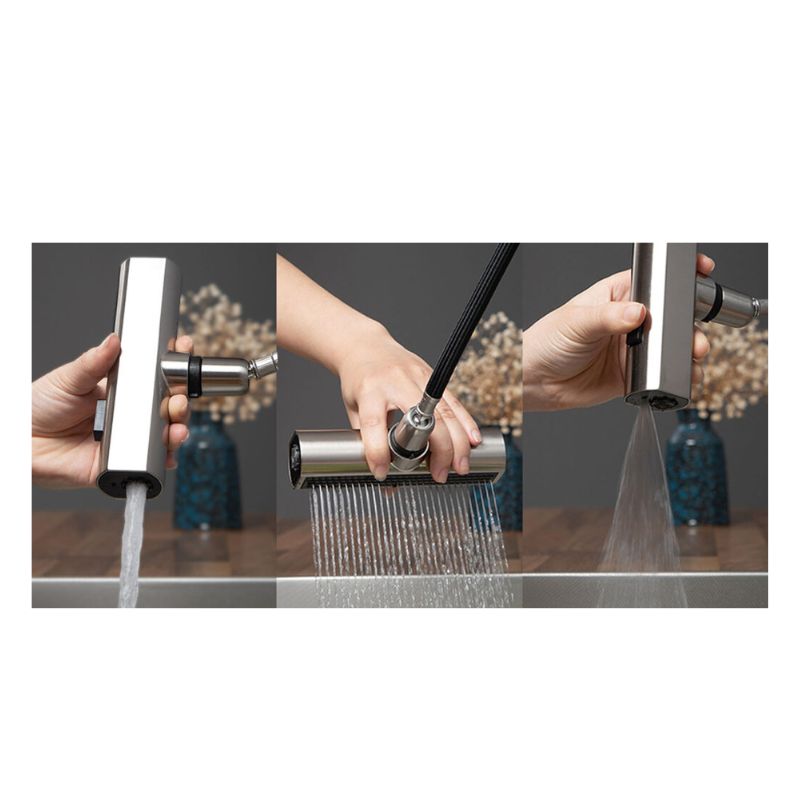 Vòi rửa bát dây rút thế hệ mới Kluger RAIN Series KLF0018S, Xoay 360 độ, 03 chế độ phun nước 6 Đầu vòi phun Kluger KLF0018S có dây rút