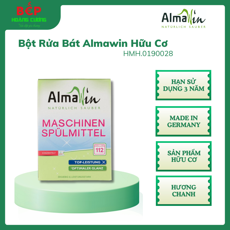 Almawin Bột Rửa Bát Hữu Cơ 2.8kg HMH.0190028 – Hương Chanh Tự Nhiên - Sản Xuất Tại Đức – Làm Sạch Hiệu Quả 3 Almawin Bột Rửa Bát 2.8kg Hữu Cơ – Hương Chanh, Sạch Dầu Mỡ, Bảo Vệ Da Tay - An Toàn Cho Sức Khỏe