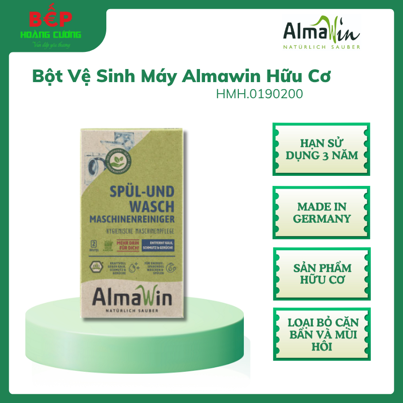 Almawin Bột Vệ Sinh Máy Giặt & Máy Rửa Bát Hữu Cơ 200g HMH.0190200 – Làm Sạch Cặn Canxi, Khử Mùi Hôi Hiệu Quả 3 Almawin Bột Vệ Sinh Máy Giặt, Máy Rửa Bát Hữu Cơ 200g – Loại Bỏ Cặn Bẩn, An Toàn Cho Sức Khỏe