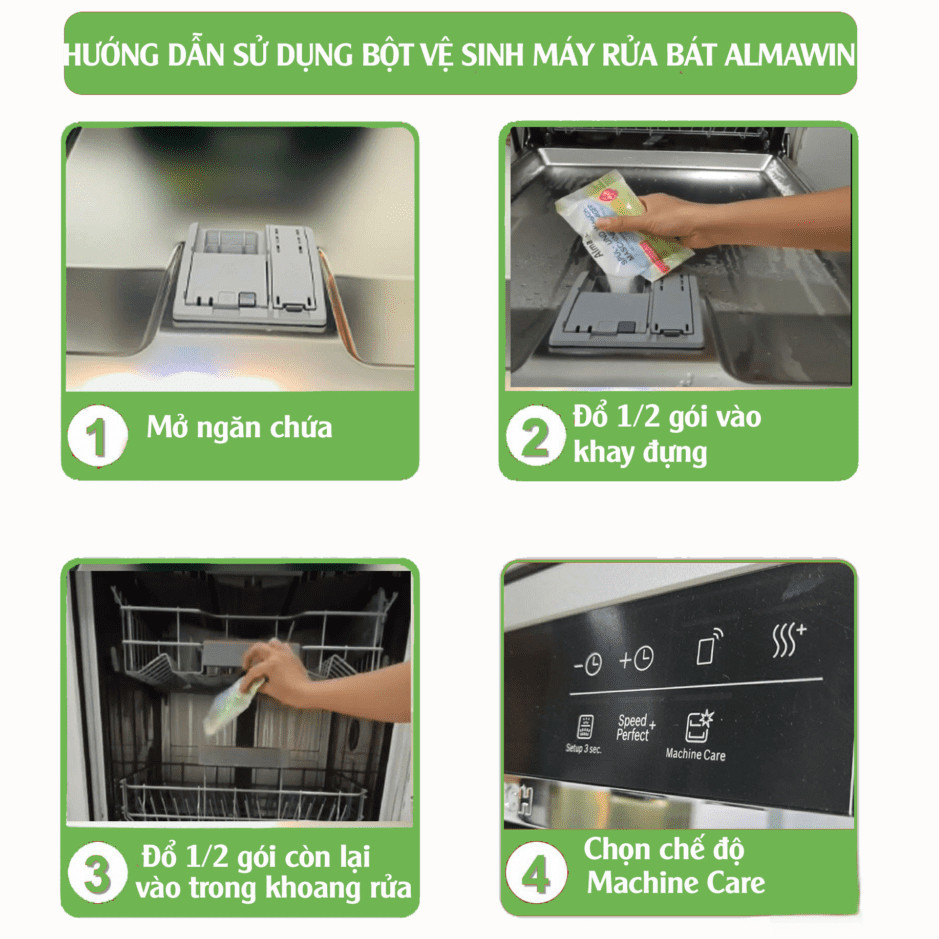 Almawin Bột Vệ Sinh Máy Giặt & Máy Rửa Bát Hữu Cơ 200g HMH.0190200 – Làm Sạch Cặn Canxi, Khử Mùi Hôi Hiệu Quả 6 Almawin Bột Vệ Sinh Máy Giặt, Máy Rửa Bát Hữu Cơ 200g – Loại Bỏ Cặn Bẩn, An Toàn Cho Sức Khỏe