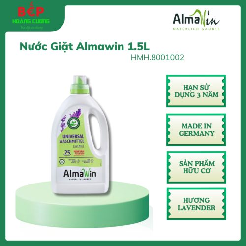 Almawin Nước Giặt Hữu Cơ Hương Lavender 1.5L – Giữ Màu Quần Áo – Thân Thiện Với Da Tay