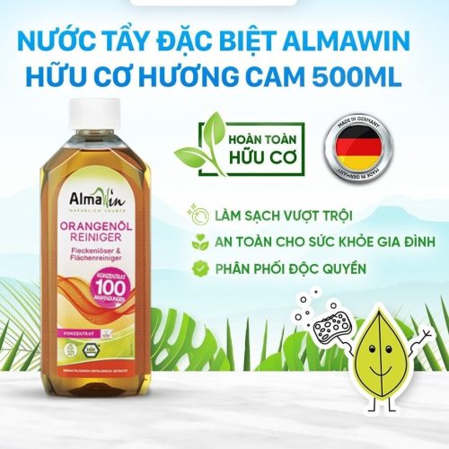 Almawin Nước Tẩy Hữu Cơ Hương Cam 500ml HMH.8035500 – Tẩy Sạch Vecni, Sơn, Dầu Nhớt – An Toàn Cho Sức Khỏe 8 Almawin Nước Tẩy Đặc Biệt Hữu Cơ 500ml – Hương Cam Tự Nhiên – Làm Sạch Hiệu Quả, An Toàn