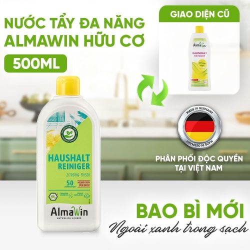 Almawin Nước Tẩy Hữu Cơ Hương Chanh 500ml – Làm Sạch, Diệt Khuẩn, Khử Mùi Hiệu Quả