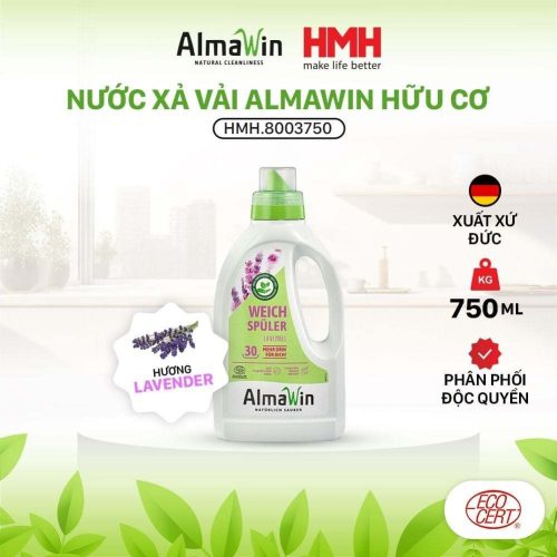 Almawin Nước Xả Hữu Cơ Lavender 750ml – Mềm Mại, Thơm Dịu, Thân Thiện Với Da & Môi Trường