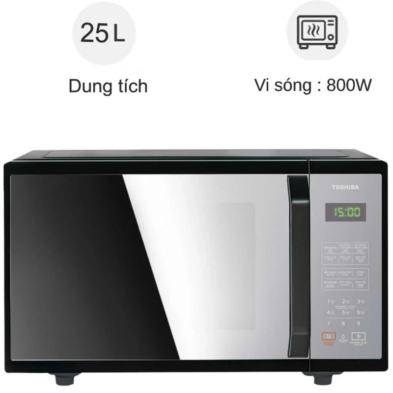 Lò vi sóng Toshiba MM-EM25PE(BM) 25L, 11 mức công suất 5 Lò vi sóng Toshiba MM-EM25PE(BM)