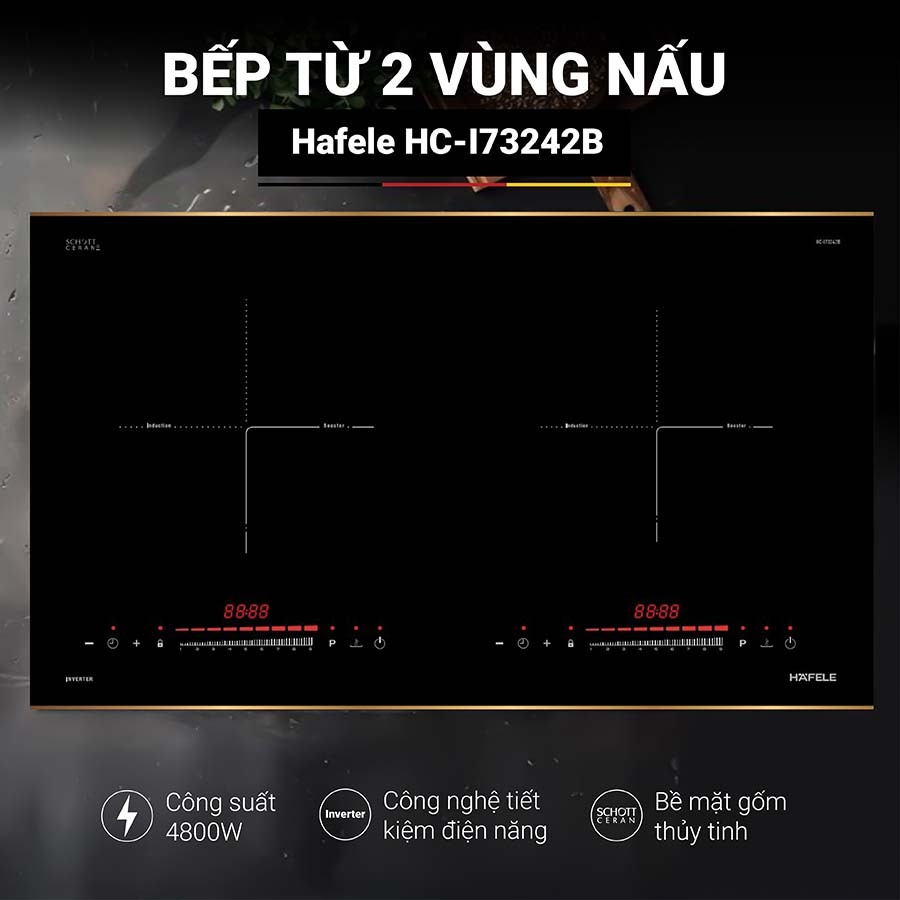 Bếp Từ Âm 2 Vùng Nấu Hafele HC-I73242B 536.61.857 – Inverter Tiết Kiệm Điện, Lắp đặt miễn phí 3 Bếp Từ Âm 2 Vùng Nấu Hafele HC-I73242B 536.61.857 – Inverter Tiết Kiệm Điện, Lắp đặt miễn phí - Ảnh 2