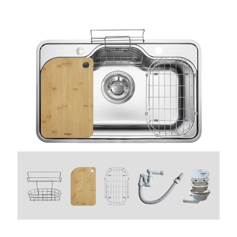 Chậu rửa bát Kluger TAKI Series KT8050FS – S80 Plus, Bề mặt LINEN dập nổi, Bảo hành 10 năm 4 Chậu rửa bát Kluger KT8050FS – S80 Plus