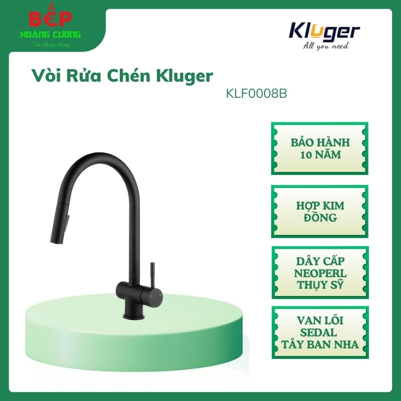 Vòi rửa bát Kluger RENE Series KLF0008B, Hợp kim đồng, Xoay 360 độ, điều chỉnh nóng/lạnh 3 Vòi rửa bát Kluger RENE Series KLF0008B, Hợp kim đồng, Xoay 360 độ, điều chỉnh nóng/lạnh