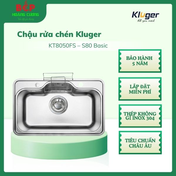 Chậu rửa bát Kluger TAKI Series KT8050FS – S80 Basic, Bề mặt LINEN dập nổi, Bảo hành 10 năm 2 Chậu rửa bát Kluger TAKI Series KT8050FS – S80 Basic, Bề mặt LINEN dập nổi, Bảo hành 10 năm